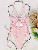 Splicing High Cut Out One Piece Swimsuit Women Tassel Swimwear Female Sexy Bathing Suit String Leopard Bikini 2025 Monokini Lady