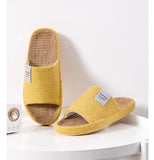 Breathable Flax Slippers Women Men Indoor Mute Slipper Anti-slip Lovers House Floor Shoes Soft  Ladies Summer Home Slides
