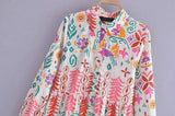 Foridol Floral Print Casual Boho Shirt Dress Maxi Long Autumn Winter Long Sleeve Dress Vestidos 2025 Button Up Dress