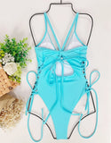 Splicing High Cut Out One Piece Swimsuit Women Tassel Swimwear Female Sexy Bathing Suit String Leopard Bikini 2025 Monokini Lady