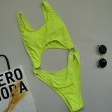 Sexy Splicing Tummy Cut Out Female Swimwear One Piece Swimsuit Women Tassel Monokini Bather String Bathing Suit Swim Bodysuit
