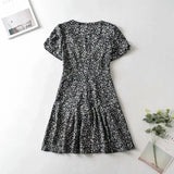 Foridol Blue Floral Print Summer Beach Dress Women Casual Holiday Short Sleeve Dress Boho Sundress Vestidos Fashion Clothes