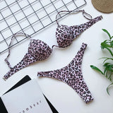 Sexy V-bar Underwired Bra Cup Thong Bikini 2025 Women Swimwear Female Swimsuit Two-pieces Bikini Set High Cut Bathing Suit Swim
