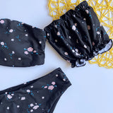 Cherry Print Off Shoulder Bikini 2025 High Cut Swimsuit Women Female Brazilian Swimwear Two pieces Bikini set Bathing Suit Swim