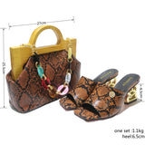 Doershow new come Matching Women Shoe and Bag Set Decorated green Nigerian Shoes and Bag Set Italy Shoes and Bag set 31-13