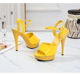 Womens High Heels Sandals 13cm Sexy Stripper Party Pumps Shoes Women Gladiator Platform Candy Color Sandals9j4r