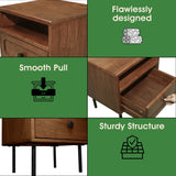 Savana Solid Wood Single-Drawer Nightstand