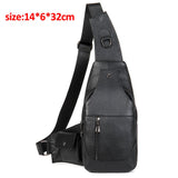 WESTAL 100% Cowhide Genuine Leather Sling Bag Men Messenger Bags for Men Black Chest Bags for Phone Casual Sport Shoulder Bag