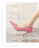 Pumps shoes Women Fashion Office Basic High Heels Work Lady Shoes Black Pink Green Thin Heels Brand Point Toe998