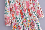 Foridol Floral Print Casual Boho Shirt Dress Maxi Long Autumn Winter Long Sleeve Dress Vestidos 2025 Button Up Dress