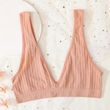 Seamless Tube Top Push-up Bras for Women Deep V Neck Underwear Low Back Brassiere Unlined Sexy Lingerie Crop Top Women Bralette