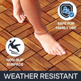 Solid Wood Deck Tiles Set 10