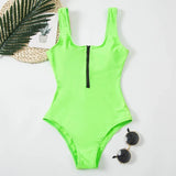 2026 Printed Zipper Swimsuit One Piece Sexy Swimwear Women Floral Bathers Bathing Swimming Swim Suit Female Beachwear