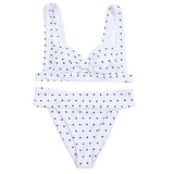 ZTVitality Dot Bikinis Bow Push Up Bikini 2025 New Arrival Padded Bra Mid Waist Swimsuit Sexy Swimwear Women Brazilian Biquini