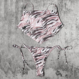 ZTVitality Sexy Bikinis Print Bandage Bikini 2025 Hot Sale Padded Bra Low Waist Swimsuit Female Swimwear Women Brazilian Biquini