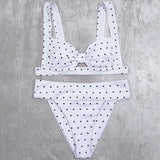ZTVitality Dot Bikinis Bow Push Up Bikini 2025 New Arrival Padded Bra Mid Waist Swimsuit Sexy Swimwear Women Brazilian Biquini