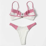 ZTVitality Ribbed Splicing Sexy Bikini 2022 New Arrival Underwire Padded Bra Push Up Swimsuit High Cut Swimwear Women Beachwear