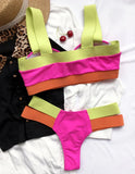 Splicing Push Up Bra Cup Bikini Women Swimsuit Female Swimwear Two-pieces Bikini Set High Cut Bathing Suit Swim Beach Wear