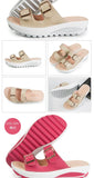 2021New Women Sandals Wedges Sandals Ladies Open Toe Round Toe Buckle Black Yellow White Platform Sandals Shoes