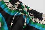 Foridol Oversized Green Print Boho Women Shorts Sets Shirts Shorts Pants Three Pieces Fashion Suits Matching Sets 2025 Summer
