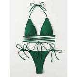 Sexy Micro Bikini 2025 Criss Cross Swimwear Bandage Woman Swimsuit Female Thong Bikinis Set 2 Piece Women Bathing Suit Beachwear