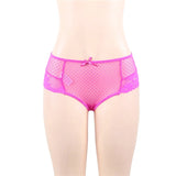 Pink High Waist Lace Strappy Panty for Women Sexy See Through Mesh Thong Underwear Plus Size Breathable