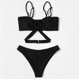 ZTVitality Black Resin Ring Sexy Bikini 2026 New Arrival Padded Wrap Swimsuit Brazilian Swimwear Women Bathing Suit Beach Wear