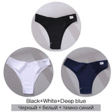3Pcs/Set Women Cotton Panties Sexy V Waist Briefs T-Back Brazilian Underpants Female M-XL Underwear Girls Breathable Intimates