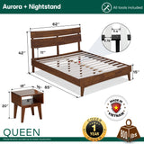 [Buy 1 Get 1] Aurora Solid Wood Bed Frame & Nightstand