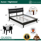 [Buy 1 Get 1] Aurora Solid Wood Bed Frame & Nightstand