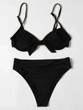 ZTVitality Black Bow High Waist Bikinis Brazilian Sexy Bikini 2021 New Arrival Straps Padded Bra Swimsuit Female Swimwear Women