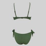 ZTVitality Solid Ribbed Lace Up Sexy Bikini 2026 New Padded Bra Low Waist Brazilian Swimsuit Female Swimwear Women Bathing Suit