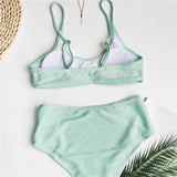 2025 Glitter Sparkling Female Swimsuit High Waist Bikini Women Swimwear Two Pieces Bikini Set Wrinkled Bandeau Bathing Suit Swim