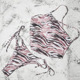 ZTVitality Sexy Bikinis Print Bandage Bikini 2025 Hot Sale Padded Bra Low Waist Swimsuit Female Swimwear Women Brazilian Biquini