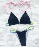Sexy Mini Micro Thong Neon Bikini Women Brazilian Swimwear Female Swimsuit Two-pieces Bikini set High Cut Bathing Suit Swim Lady