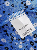 Foridol Blue Floral Print Summer Beach Dress Women Casual Holiday Short Sleeve Dress Boho Sundress Vestidos Fashion Clothes