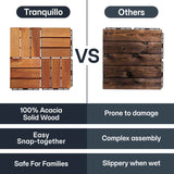 Solid Wood Deck Tiles Set 10