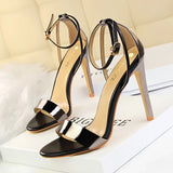 BIGTREE Shoes 11 cm High Heeled Sandals Women Summer Shoes Stiletto High Heels Open toed hollowed out Women Sandals Party Shoes