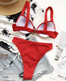 Sexy Ribbed Bra Cup High Waist Bikini Women Swimsuit Female Swimwear Two Pieces Bikini set Push Up Bather Bathing Suit Swim Lady