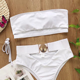 2026 Snake Printed Bandeau Bikini High Waist Swimsuit Women Vintage Swimwear Female Waist Belt Bikini Set Push Up Bathing Suit
