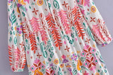 Foridol Floral Print Casual Boho Shirt Dress Maxi Long Autumn Winter Long Sleeve Dress Vestidos 2025 Button Up Dress