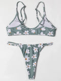 ZTVitality Swimwear Women Floral Print Sexy Bikini 2022 Hot Sale Straps Padded Bra Low Waist Swimsuit Female Brazilian Biquini