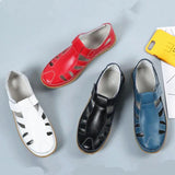 Split Leather Flat Sandals Women Fashion Summer Shoes Anti-slip Soft Sole Ladies Gladiator Sandal Breathable Sandalias SH031502
