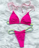 Sexy Mini Micro Thong Neon Bikini Women Brazilian Swimwear Female Swimsuit Two-pieces Bikini set High Cut Bathing Suit Swim Lady