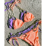 Sexy Halter Diamond Bikini Women Swimsuit Female Metal Chains Swimwear Two Pieces Bikini set Brazilian Bather Bathing Suit Swim