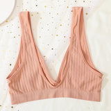 Seamless Tube Top Push-up Bras for Women Deep V Neck Underwear Low Back Brassiere Unlined Sexy Lingerie Crop Top Women Bralette