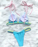 Sexy Mini Micro Thong Neon Bikini Women Brazilian Swimwear Female Swimsuit Two-pieces Bikini set High Cut Bathing Suit Swim Lady