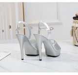 Womens High Heels Sandals 13cm Sexy Stripper Party Pumps Shoes Women Gladiator Platform Candy Color Sandals9j4r