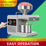 Intelligent Oil Press Automatic Household Stainless Steel Hot Cold Oil Extraction Machine Temperature Control Sesame Oil Peanut