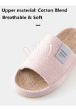 Breathable Flax Slippers Women Men Indoor Mute Slipper Anti-slip Lovers House Floor Shoes Soft  Ladies Summer Home Slides